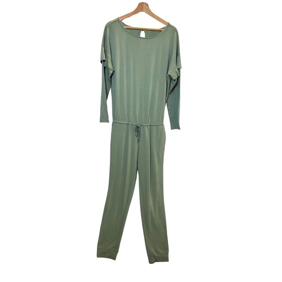 Matilda Jane Clothing Mint Green Ruffled Sleeve Jumpsuit Tie Waist Size S - Picture 5 of 15